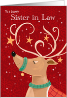 Sister in Law Christmas Red Reindeer card