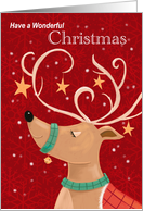 Wonderful Christmas Red Reindeer card