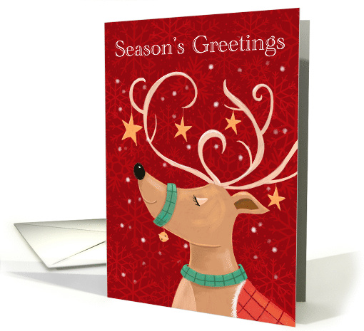 Season's Greetings Red Reindeer card (1812314)
