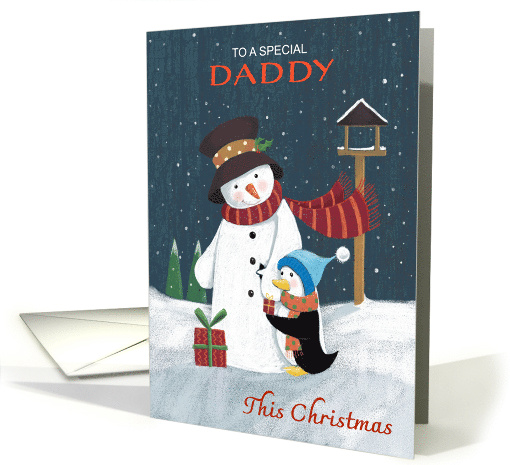 Daddy Christmas Snowman with Penguin card (1812950)