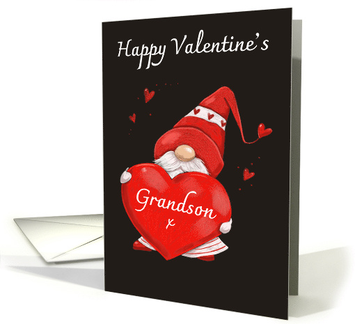 Grandson Happy Valentine's Gnome card (1815282)