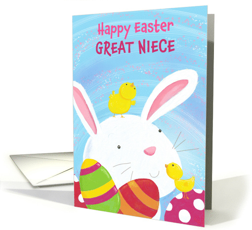 Great Niece Happy Easter Bunny with Chicks and Eggs card (1828684)