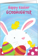 Goddaughter Happy Easter Bunny with Chicks and Eggs card