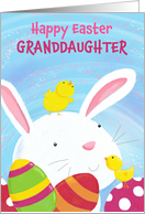 Granddaughter Happy Easter Bunny with Chicks and Eggs card