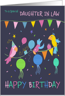 Daughter in Law Happy Birthday Party Parrots card