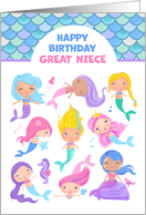 Great Niece Birthday Pretty Mermaids card