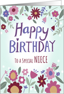 Niece Happy Birthday Florals card
