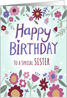 Sister Happy Birthday Florals card