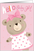 New Baby Girl Congratulations Cute Bear card