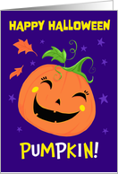 Happy Halloween Cute Face Pumpkin card