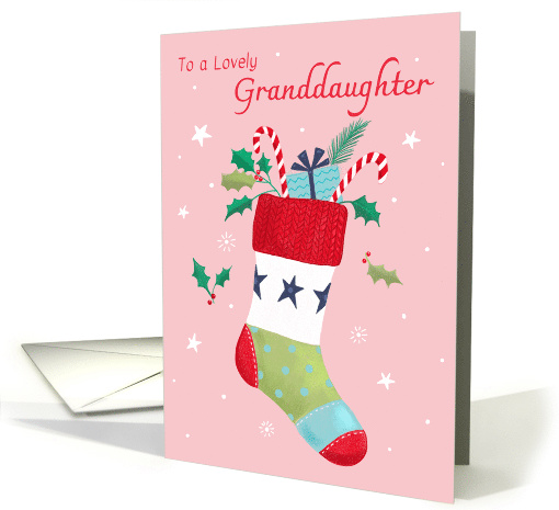 Granddaughter Christmas Holiday Stocking card (1880358)