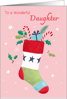 Daughter Christmas Holiday Stocking card