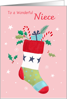 Niece Christmas Holiday Stocking card