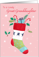 Great Granddaughter Christmas Holiday Stocking card