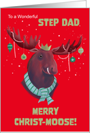 Step Dad Merry Christ Moose Pun Red card