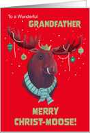 Grandfather Merry Christ Moose Pun Red card