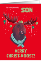 Son Merry Christ Moose Pun Red card