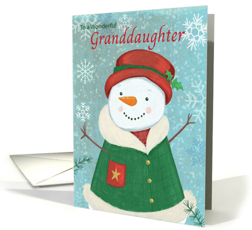 Granddaughter Christmas Cute Girl Snowman card (1891324)