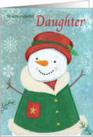 Daughter Christmas Cute Girl Snowman card