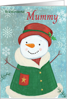 Mummy Christmas Cute Girl Snowman card