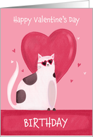 Valentine’s Day Birthday Cat Purr-fection card