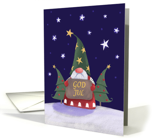Swedish or Norwegian God Jul Christmas Cute Gnome Gonk Character card