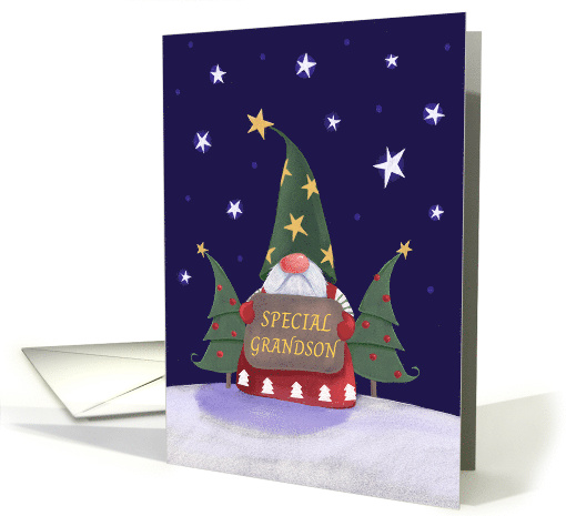 Special Grandson Christmas Cute Gnome Gonk Character card (1952454)