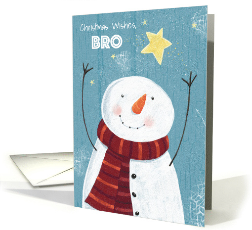 Bro (Brother) Christmas Snowman Reaching Star card (1956776)