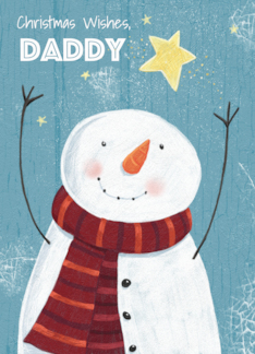 Daddy Christmas Snowman Reaching Star