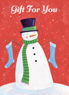 Christmas Money Wallet Gift Card Snowman with Stockings