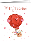 To My Valentine Heart Balloon Couple card