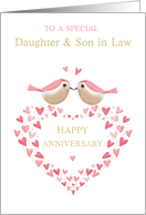 Daughter and Son in Law Anniversary Love Heart Birds card