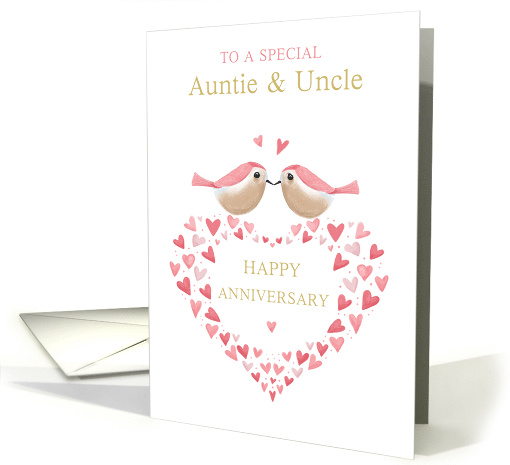 Auntie and Uncle Anniversary Love Heart Birds card (1965910)