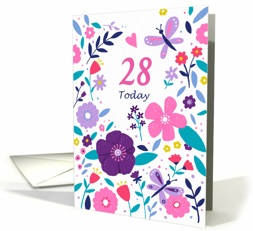 28 Today Birthday Bright Floral card (1967498)
