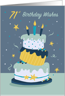 71st Birthday Wishes Quirky Fun Modern Cake card