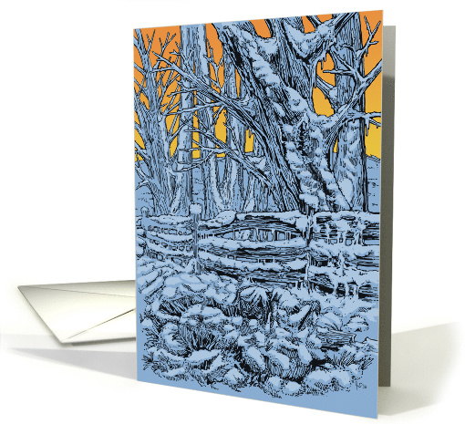 Snow and Gold, The Fence : Blank Any Occasion card (1552312)