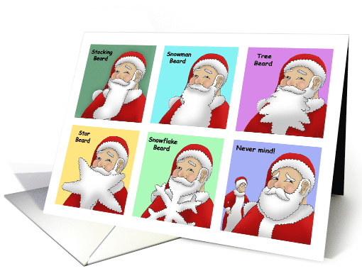 Santa Considers Holiday Beards Funny Christmas card (1553236)