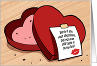 Stolen Valentine Chocolate May Lead to Sweet Valentine Kisses card