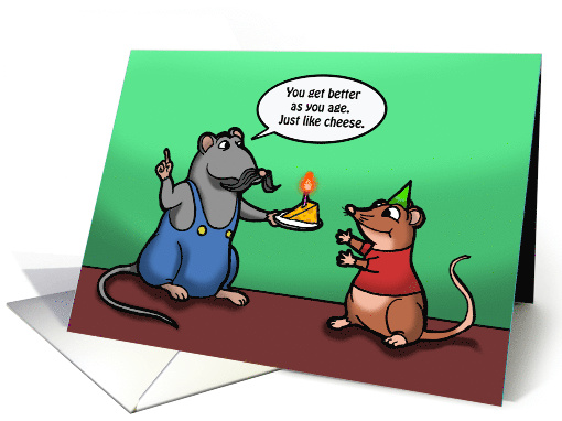 Mice and Cheese Get Better With Age Birthday card (1557260)