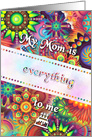 Floral Colorful Abstract Design for Mom Birthday card