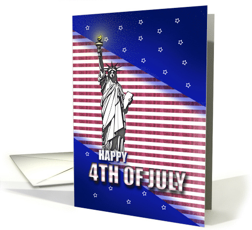 Liberty Statue with USA Flag Design for 4th of July card (1572798)