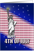 Liberty Statue with USA Flag Design for 4th of July card