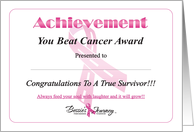 Female Breast Cancer Patient Survivor, Diploma, Award, Blank card