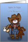 Little Cowboy in Western Wear Birthday, with Teddy Bear and Toys card