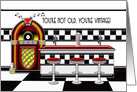 Funny Birthday for Adult, Retro Soda Fountain with Jukebox for Friend card