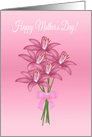 Mother’s Day from Daughter, Bouqet with Bouquet of Pink Orchids card