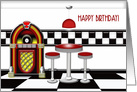 Retro Birthday, for a Man or Woman, Vintage Malt Shop card