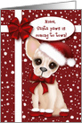 Niece, Santa Paws is Coming to Town, Chihuahua with Santa Hat card