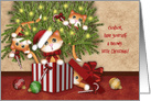 Godson, Meowy Christmas, Kittens Being Mischievous card