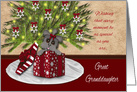 Merry Christmas Great Granddaughter Yorkie in a Present Under the Tree card